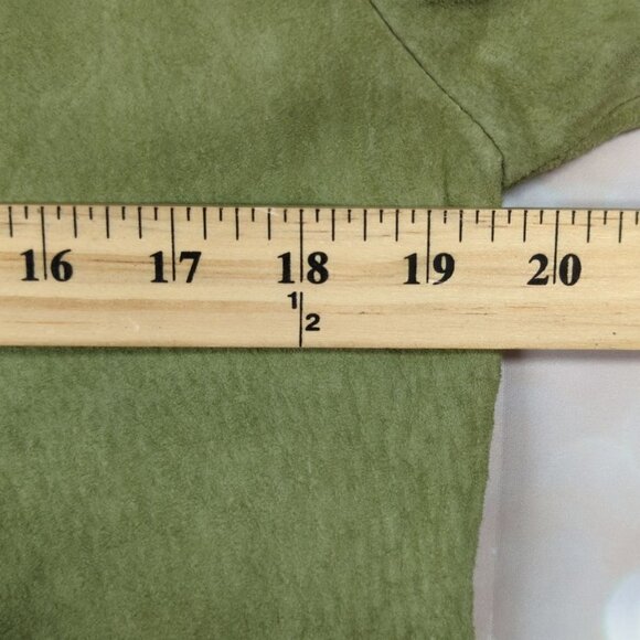 Dialogue Green Washable Leather Shirt Jacket, Women's Small - Picture 8 of 11